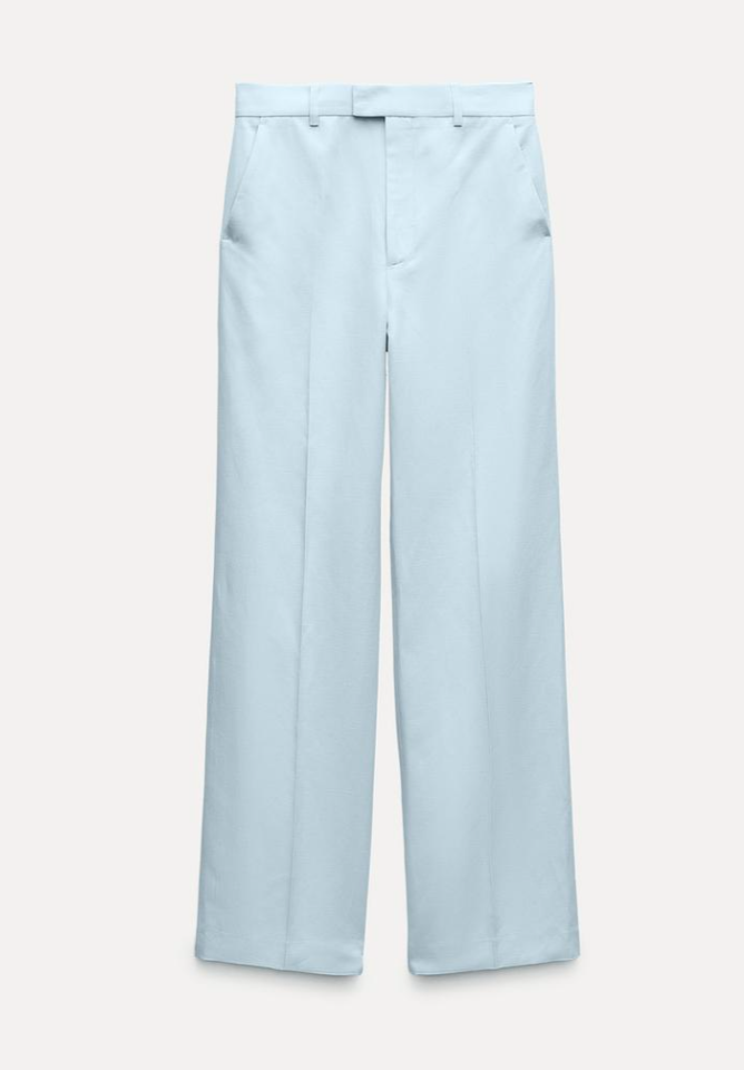 Zara ZW Linen Blend Straight Leg Trousers — UFO No More Zara ZW Linen Blend Straight Leg Trousers — UFO No More